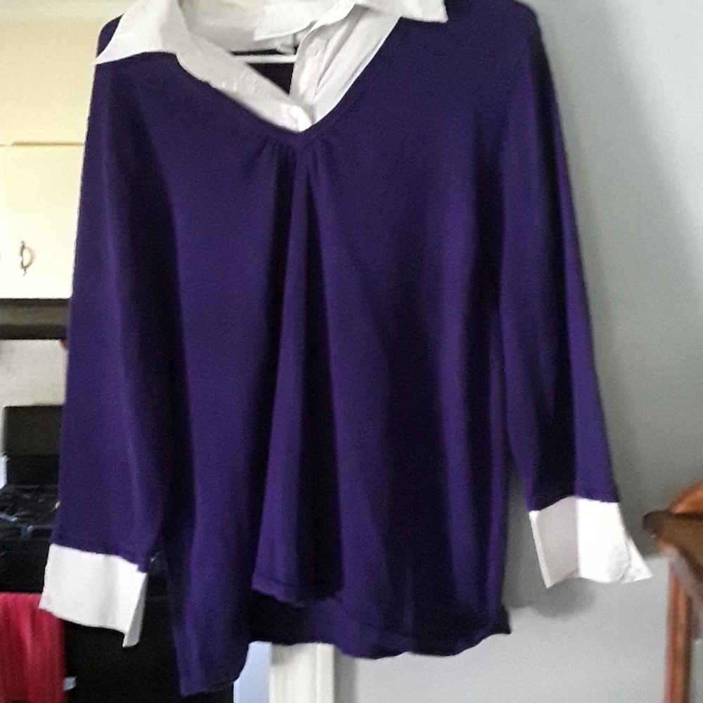 Two piece sweater button down top